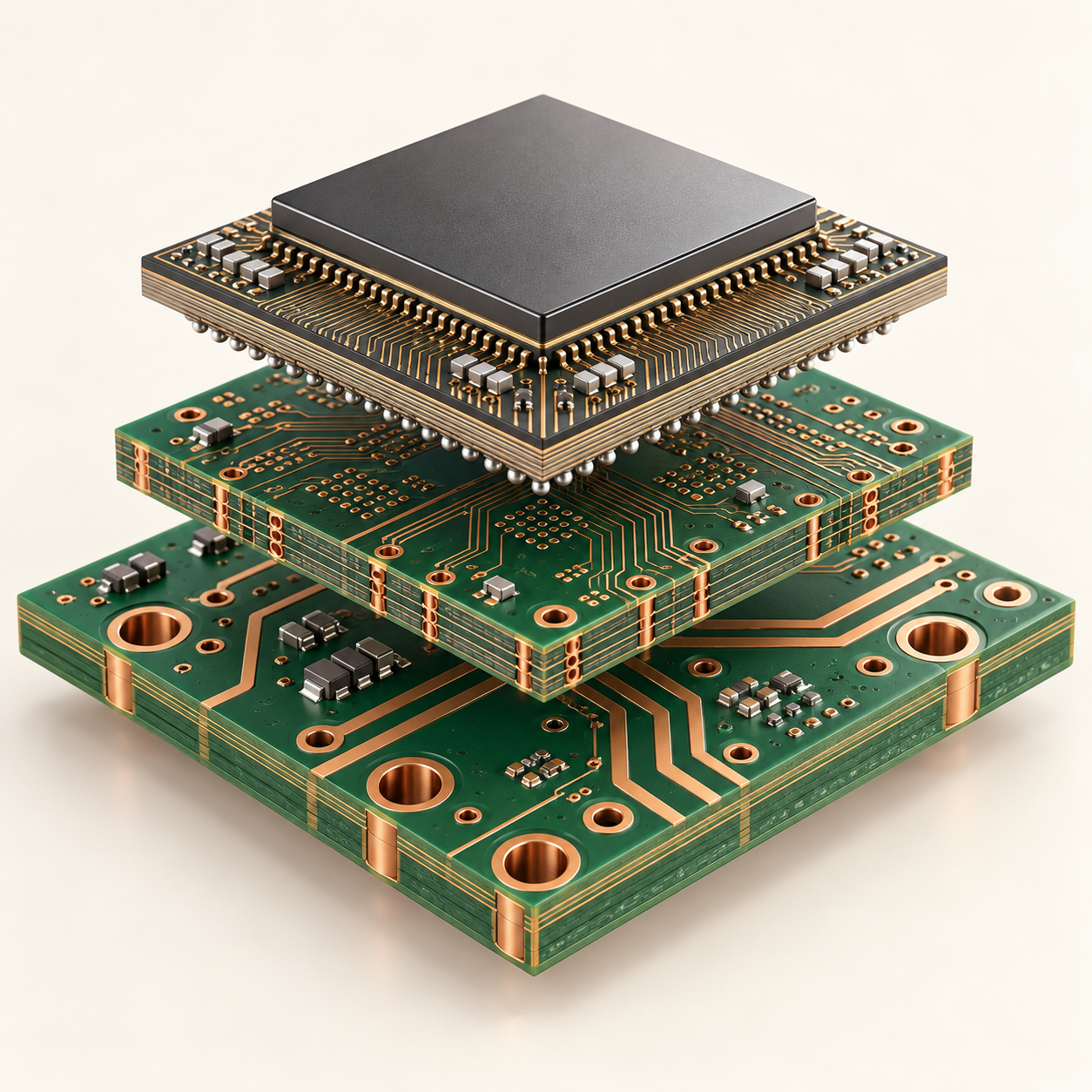 PCB vs HDI, IC substrate, package substrate, AI server PCB, high-layer-count PCB, HDI PCB, AI chip packaging, high-aspect-ratio through hole, PCB copper plating, electronic-grade copper oxide